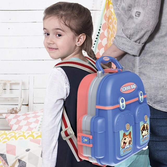 ROLE PLAY ANIMAL CARE PET HOUSE TOY SET SCHOOL BAG - 26 Pcs (SAB-LS_RPSB_PCBU)