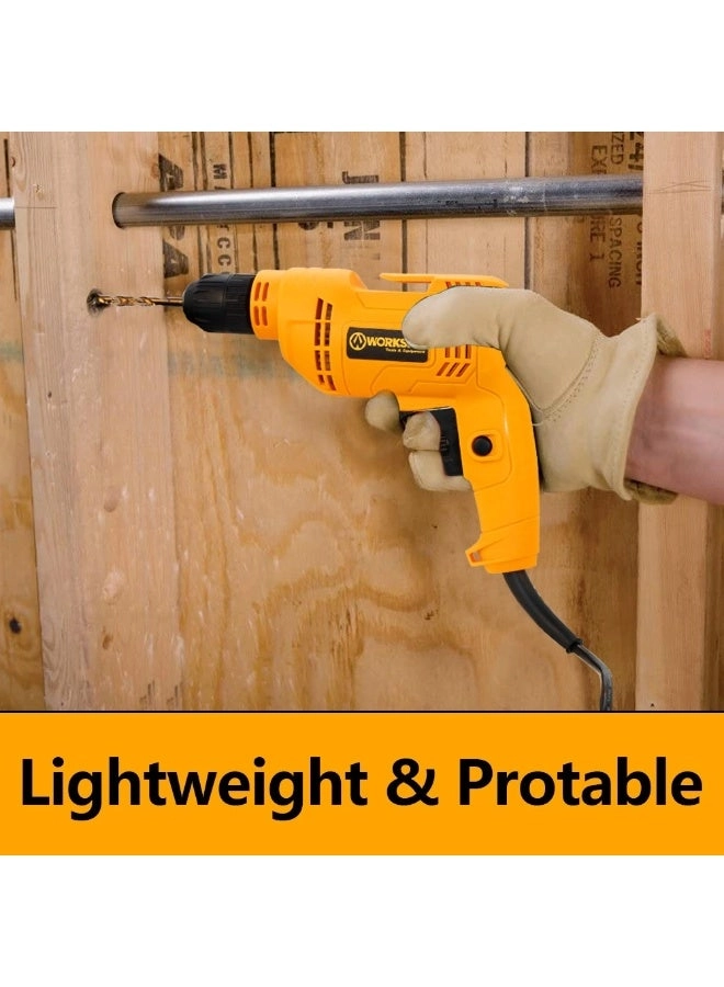 Corded Drill - 450W Variable Speed Reversible Electric