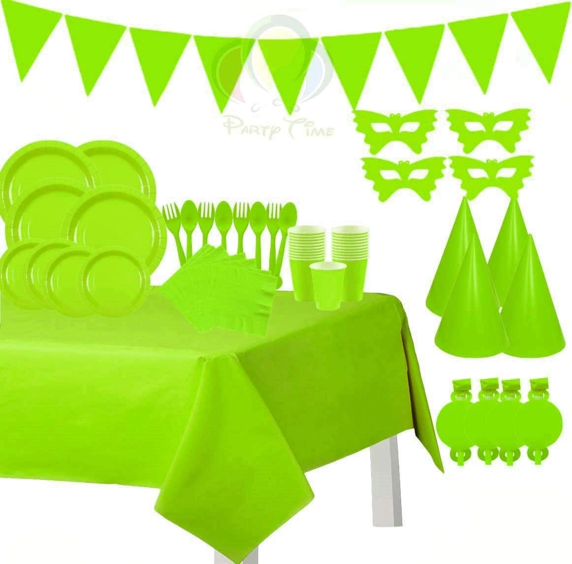 Party Time Trading LLC Disposable Paper Dinnerware Set - 110pcs Wedding Birthday Baby Shower