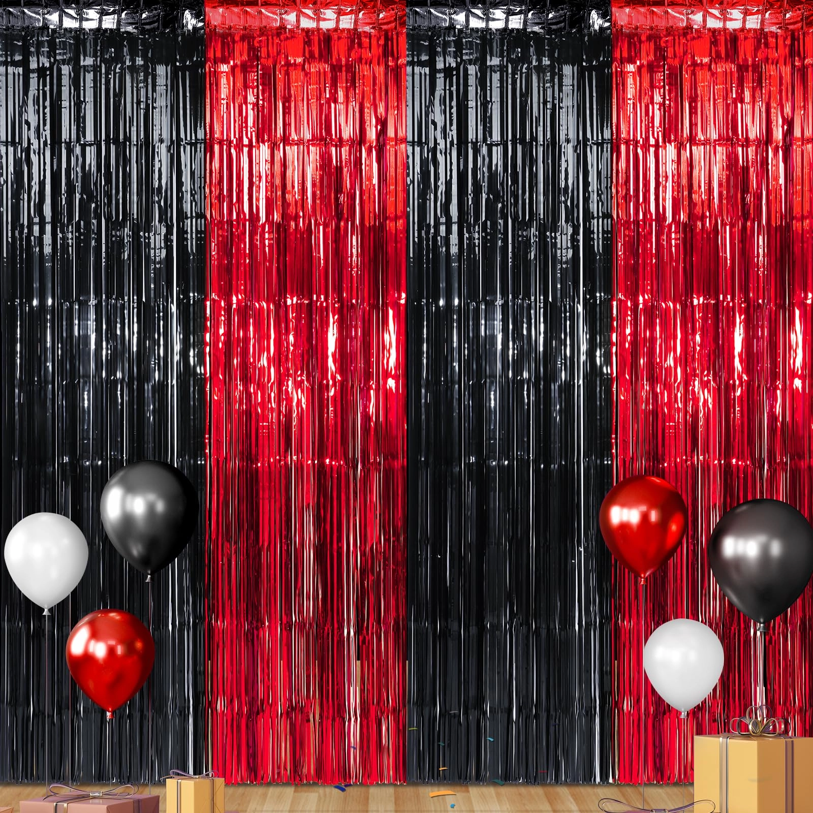 Foil Fringe Curtain - 3 Birthday Graduation Prom Wedding Pack