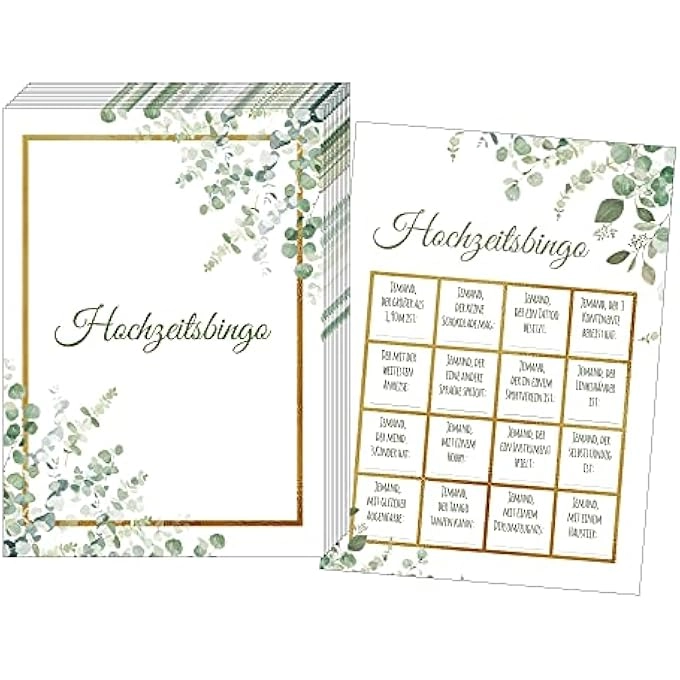 rayihni WEDDING BINGO - 50 CARDS