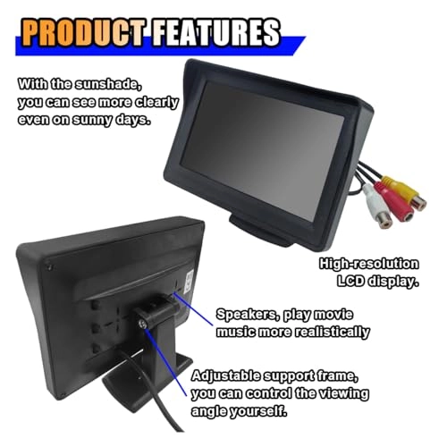 Car LCD Reverse Monitor Display - 480234 pixels