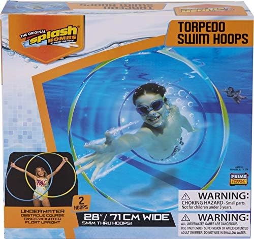 Prime Time Toys Torpedo Swim Hoops - 28-Inch weighted Pack