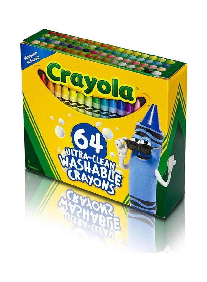 Ultra-Clean Washable Crayons - 64 Pcs