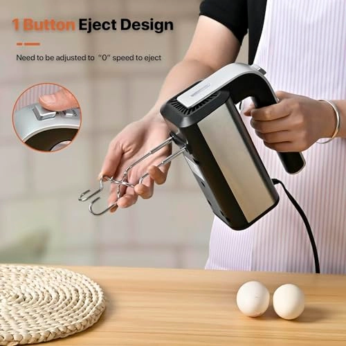 Electric Hand Mixer - 5 Speeds Stainless Steel Beaters