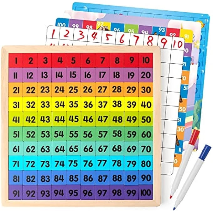 Wooden Math Hundred Board - 3 4 5 Year Old