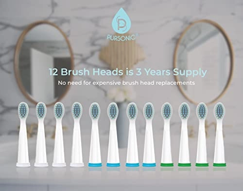 USB Rechargeable Sonic Toothbrush - 12 Brush Heads 38,000 STROKES PER MINUTE 3 BRUSHING MODES