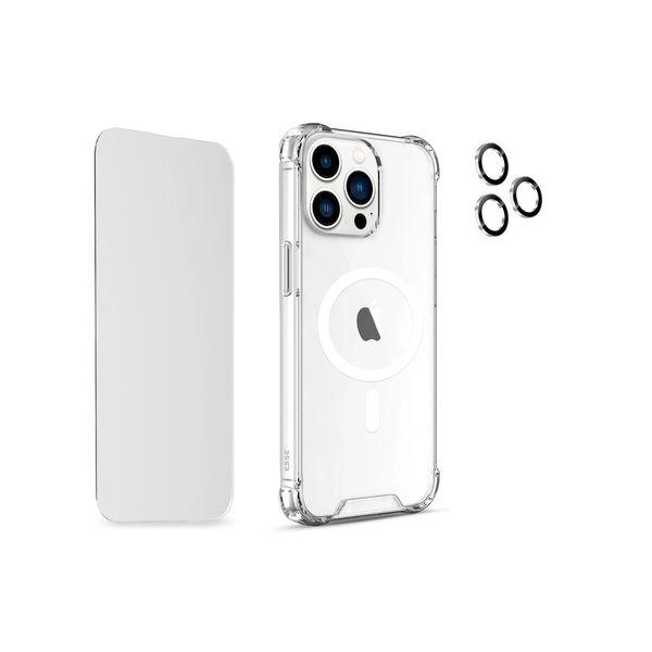 ESSE Tufskin Case Magsafe for Iphone 15 Pro + Tempered Glass for Iphone 15 Pro + Lens Protector for Iphone 15 Pro
