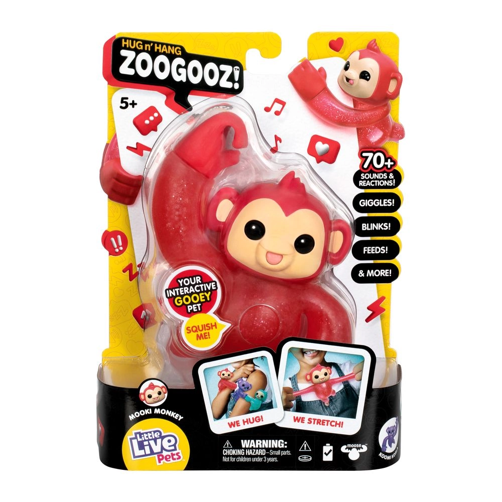 Little Live Pets Hug N Hang Zoogooz Mookie Monkey - Interactive 5+