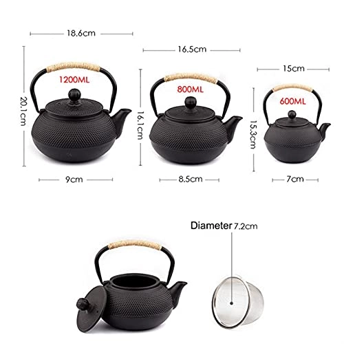 Iron Kettle - cast iron 600ml/20oz, 800ml/27oz, 1200ml/41oz