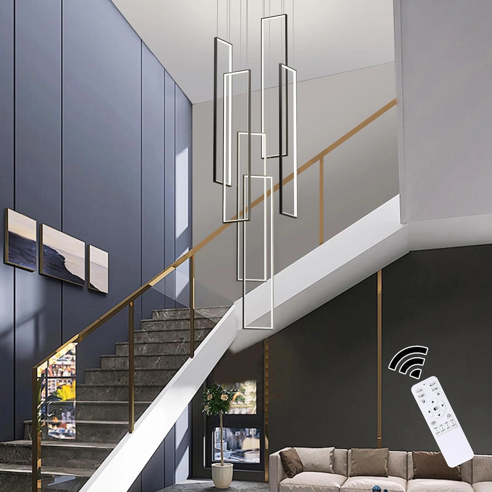 Qcyuui LED Stair Ceiling Light - 3000K Dimmable