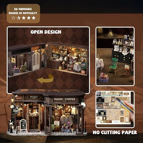 DIY Miniature House Kit - Vintage Coffee Shop