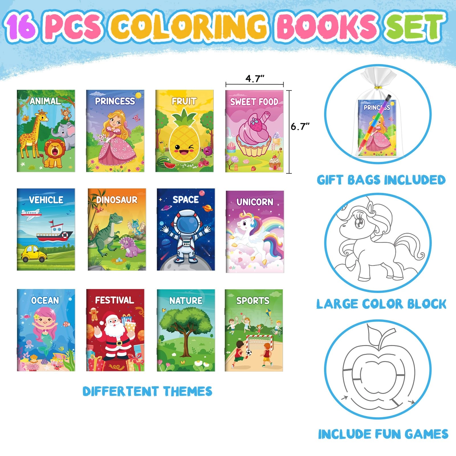 Coloring Books - 16 Pack