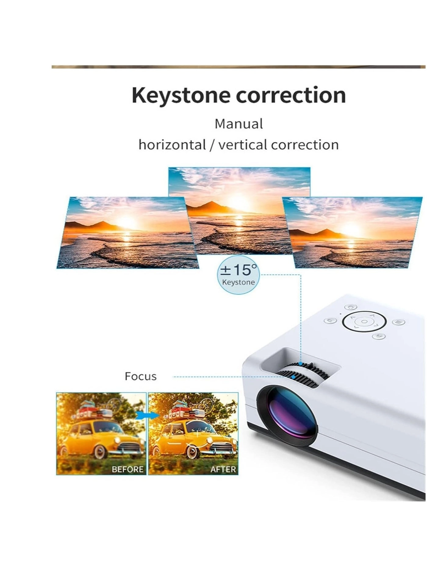 Portable Projector 1pc, White 4