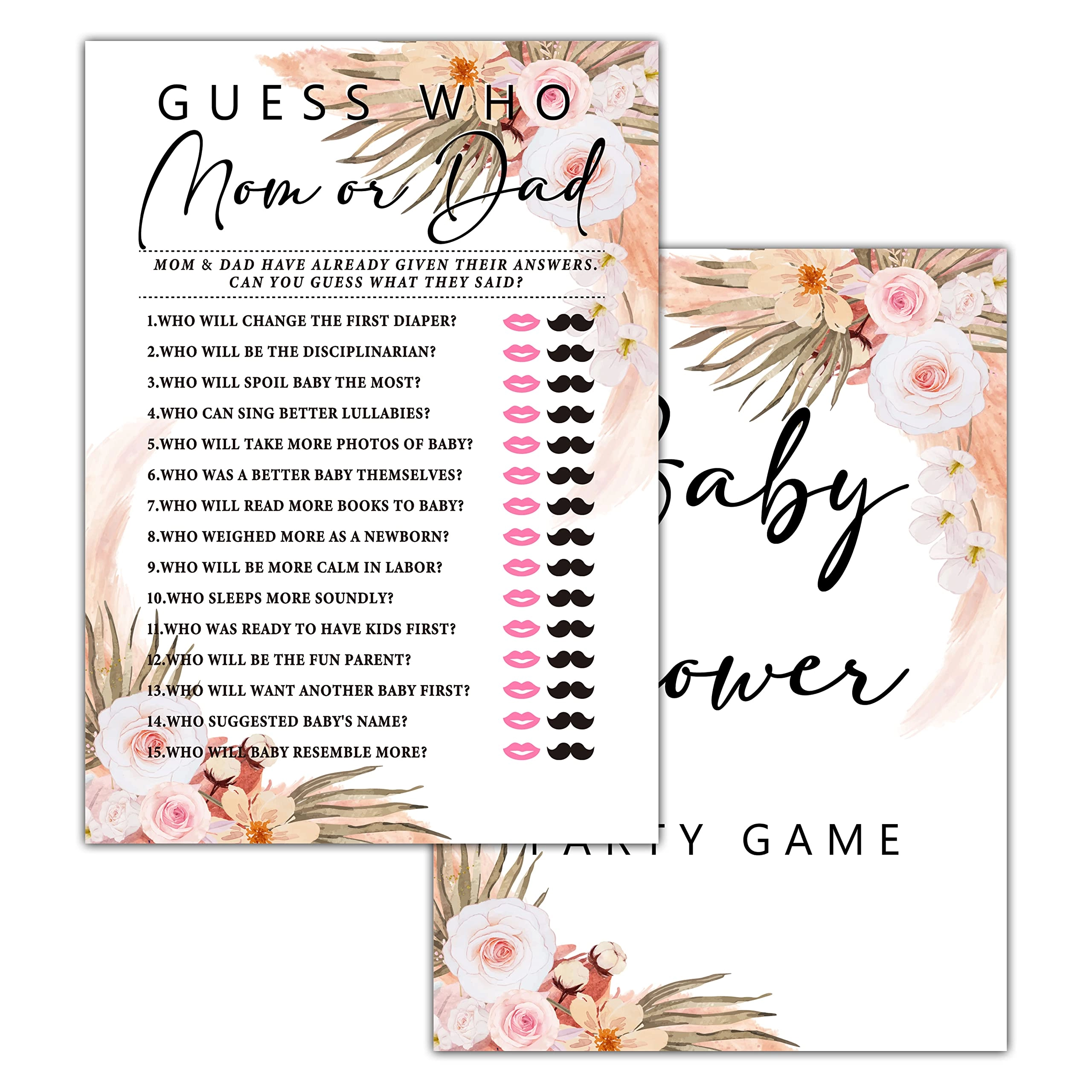 ISOVF Boho Floral Baby Shower Games - 30 piece(s)