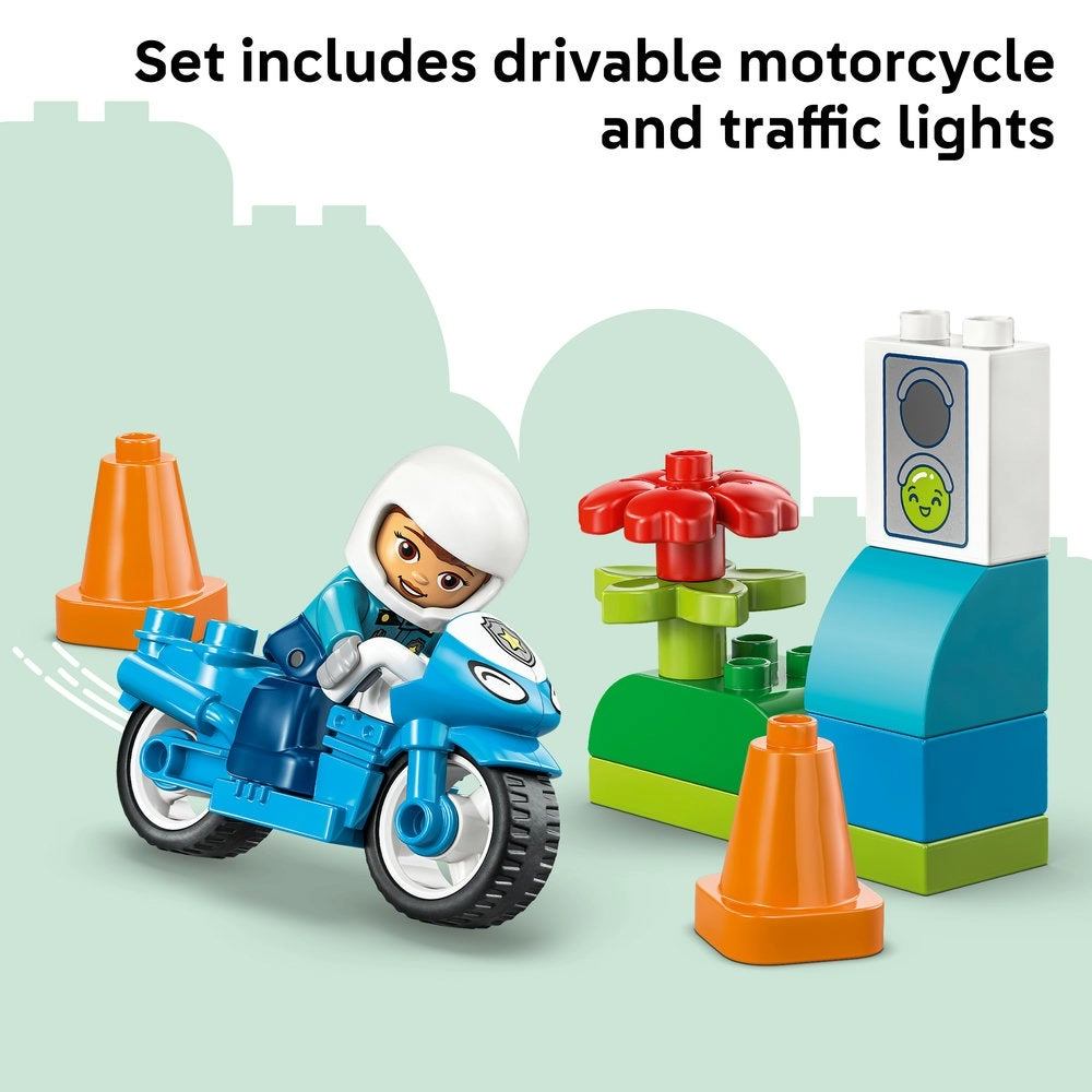 Blue Police Motorcycle (10471) - DUPLO