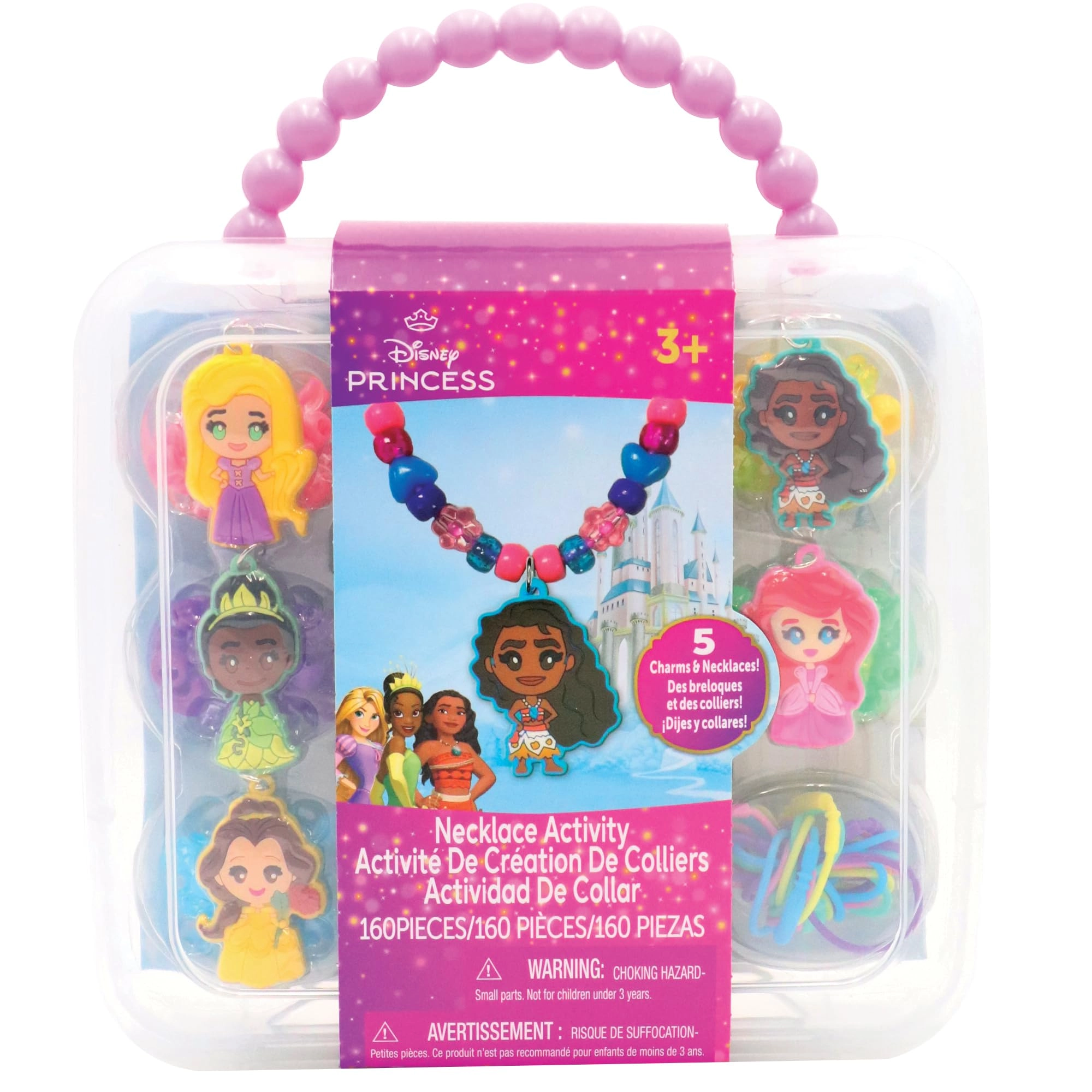 Tara Toy - Use this Code Princess Necklace Activity Set - Jewelry Making Kit 5 necklaces Portable Storage Case