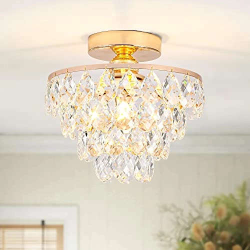 Mini Small Crystal Ceiling Lamp - Dimmable