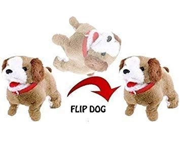 Barking Waging Tail Walking And Jumping Dog Puppy - Battery Operated Sound and Music Back Flip