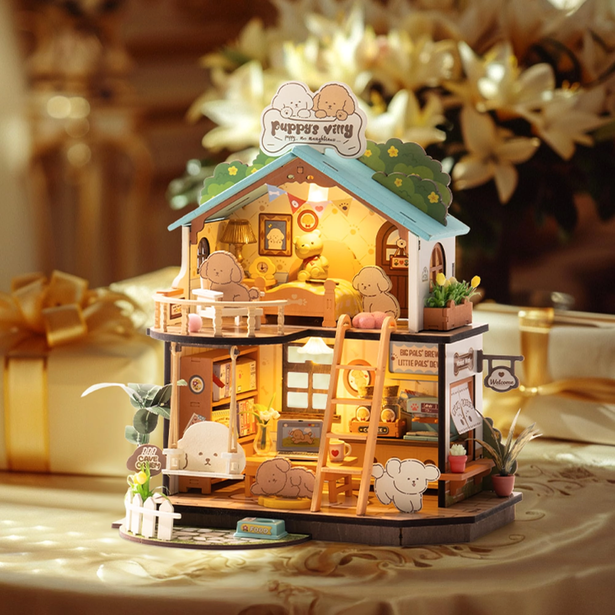 Miniature House Puppy Villa