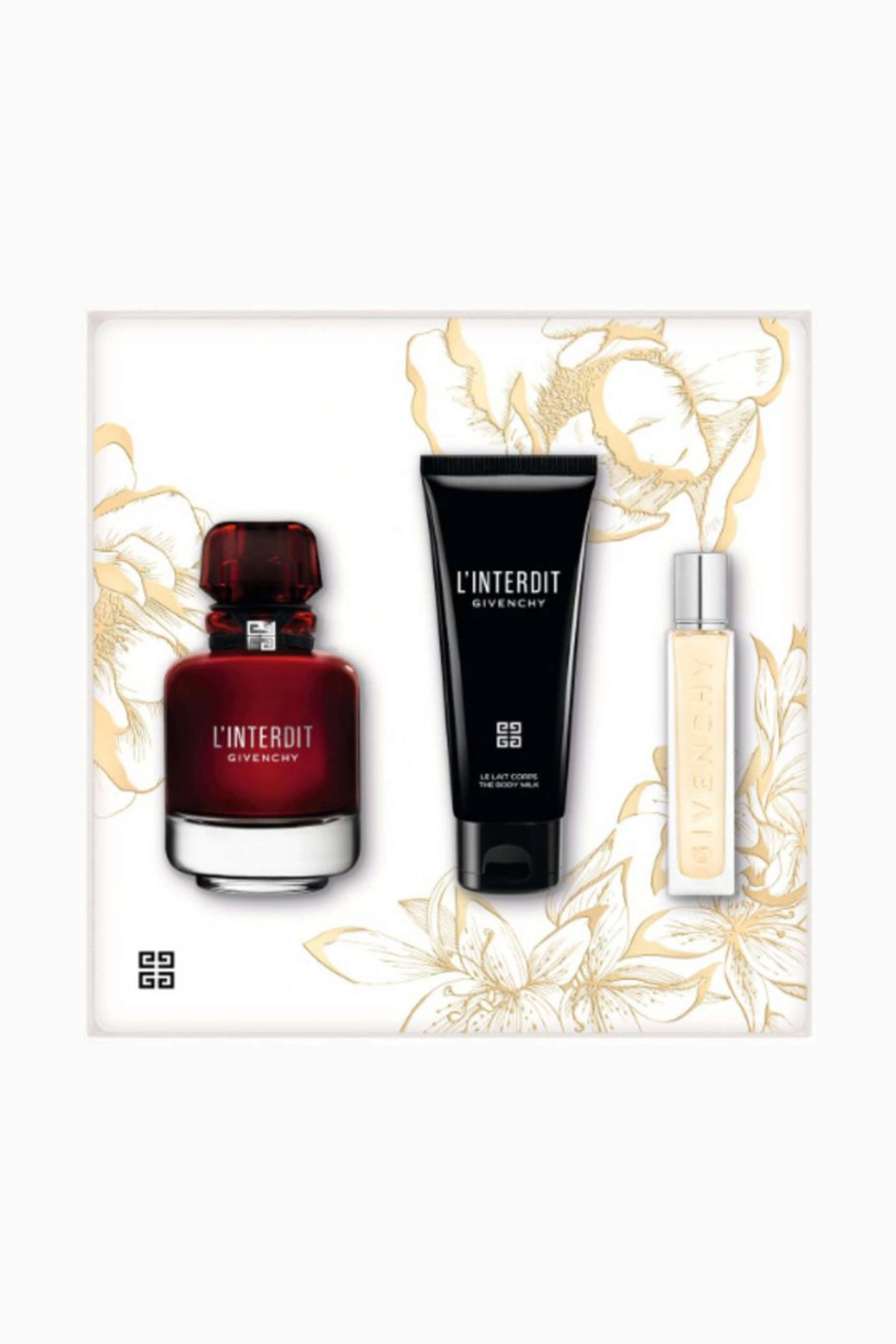 L'Interdit Rouge Eau de Parfum - 80ml + L'Interdit Rouge Body Milk - 75ml + L'Interdit Rouge Travel Spray - 12.5ml