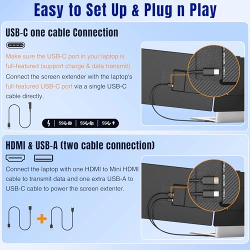 Laptop Screen Extender - USB-C/HDMI Port