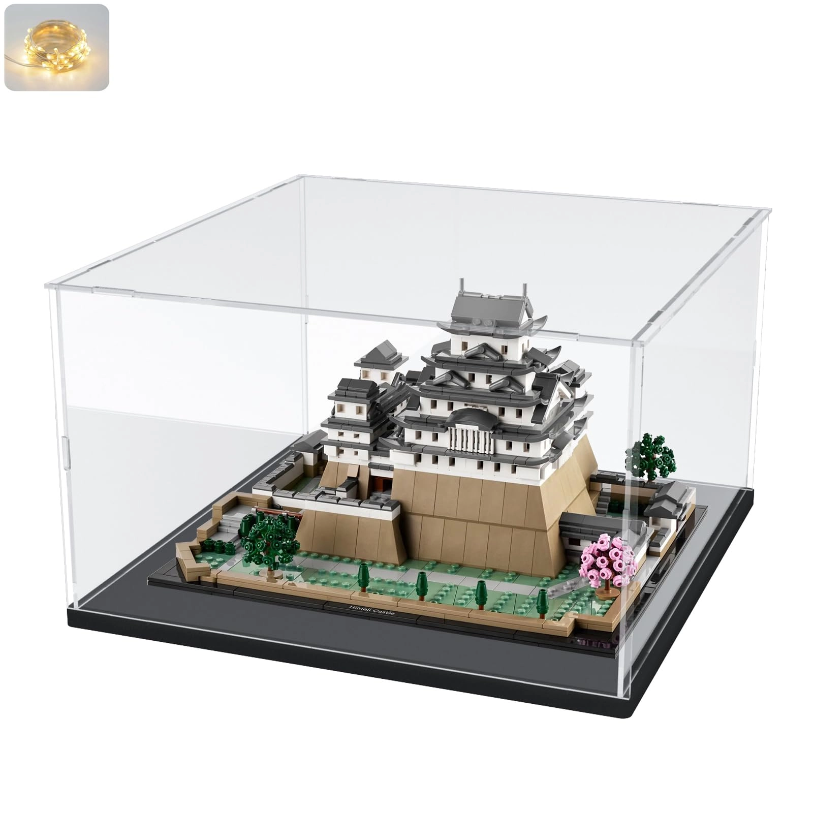 ELEpure Clear Acrylic Display Case - Black 13.8x13.8x7.9in