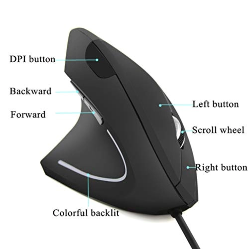 Left Handed Ergonomic Vertical Mouse - USB