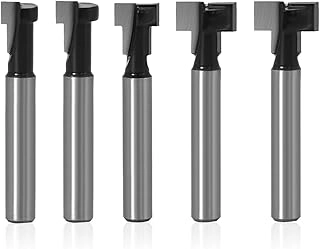 Saipe T-Slot Cutter Router Bit - 1/4 & 5/16 & 3/8 & 1/2 & 9/16 Inch 5pcs