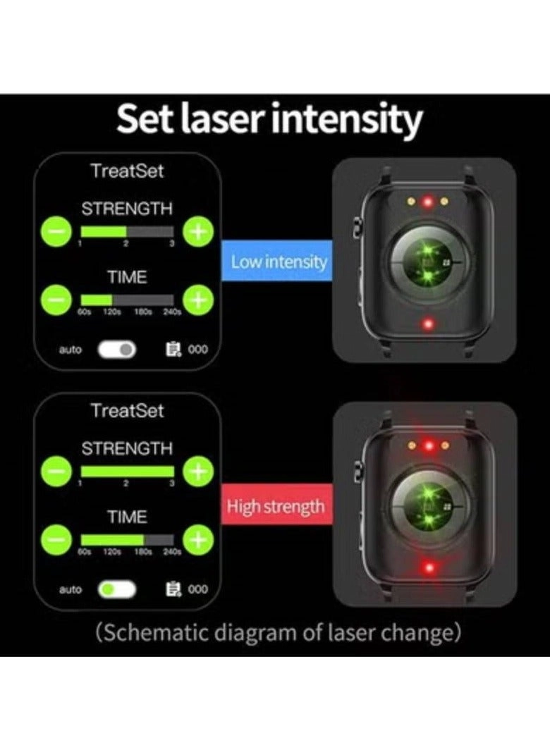 Smart Health Laser Therapy Watch - Dual-probe 650nm 1.70" full-touch HD AMOLED