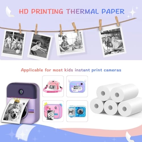 Instant Print Camera Paper - 12 Rolls 2.2*1 inches