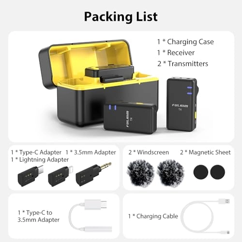 Wireless Lavalier Microphone System Wireless+USB+3.5mm-Mini-Jack+Lightning Microphone