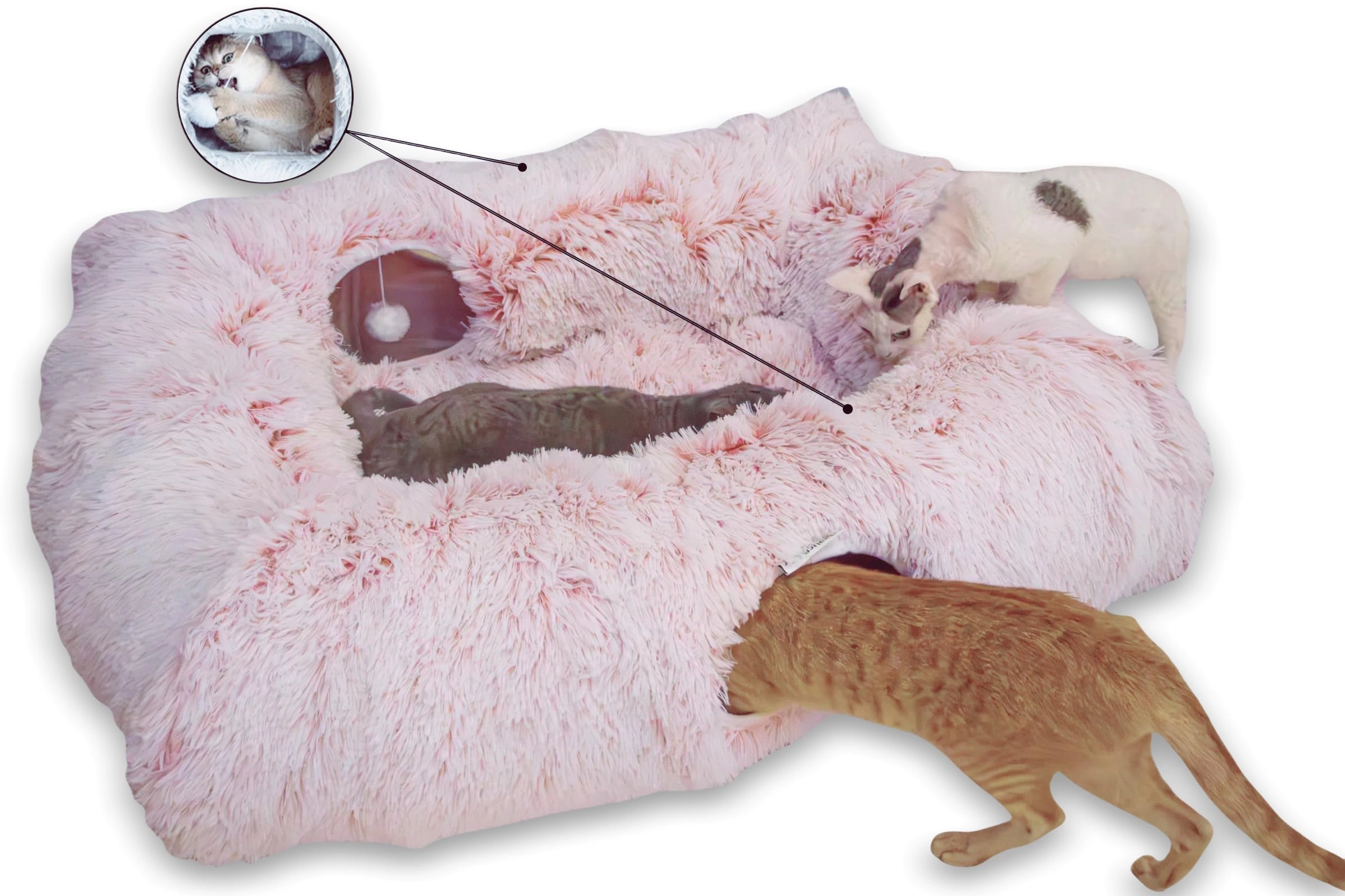 Cat Tunnel Bed - 42.5 X 33.5 inches Polyester Tulle