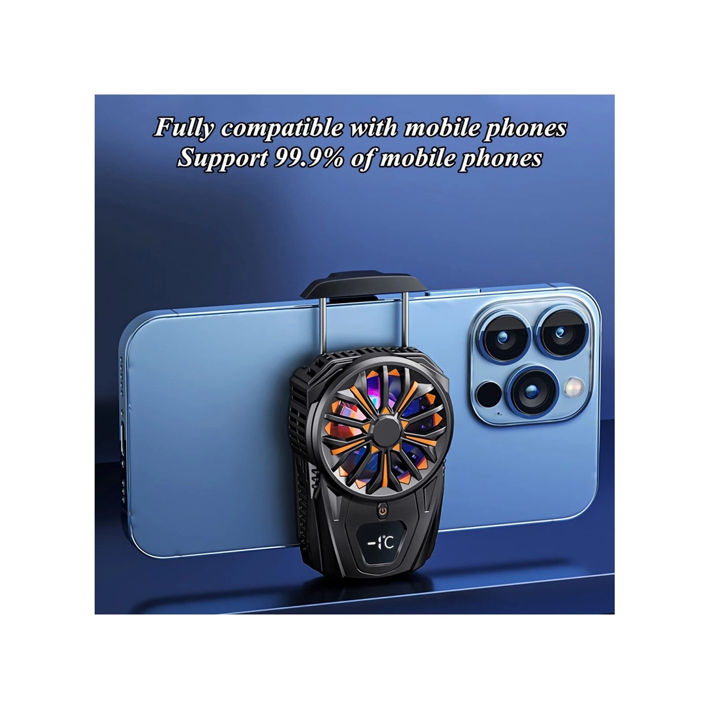 Phone Cooler - Cooling Fan LED Display USB Powered