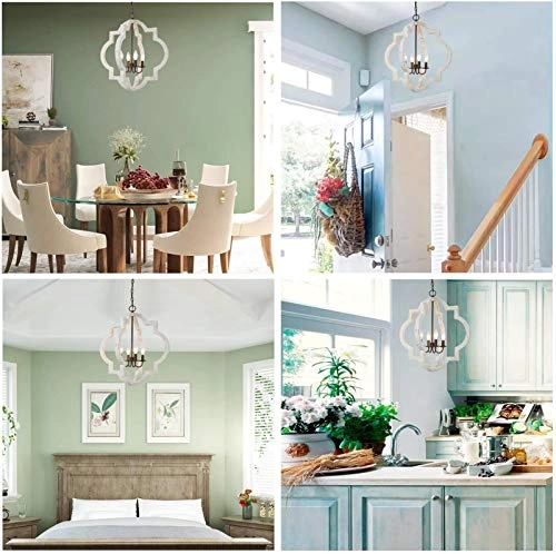 Wood Old Craft Decorative Lamps - E14 Retro gray