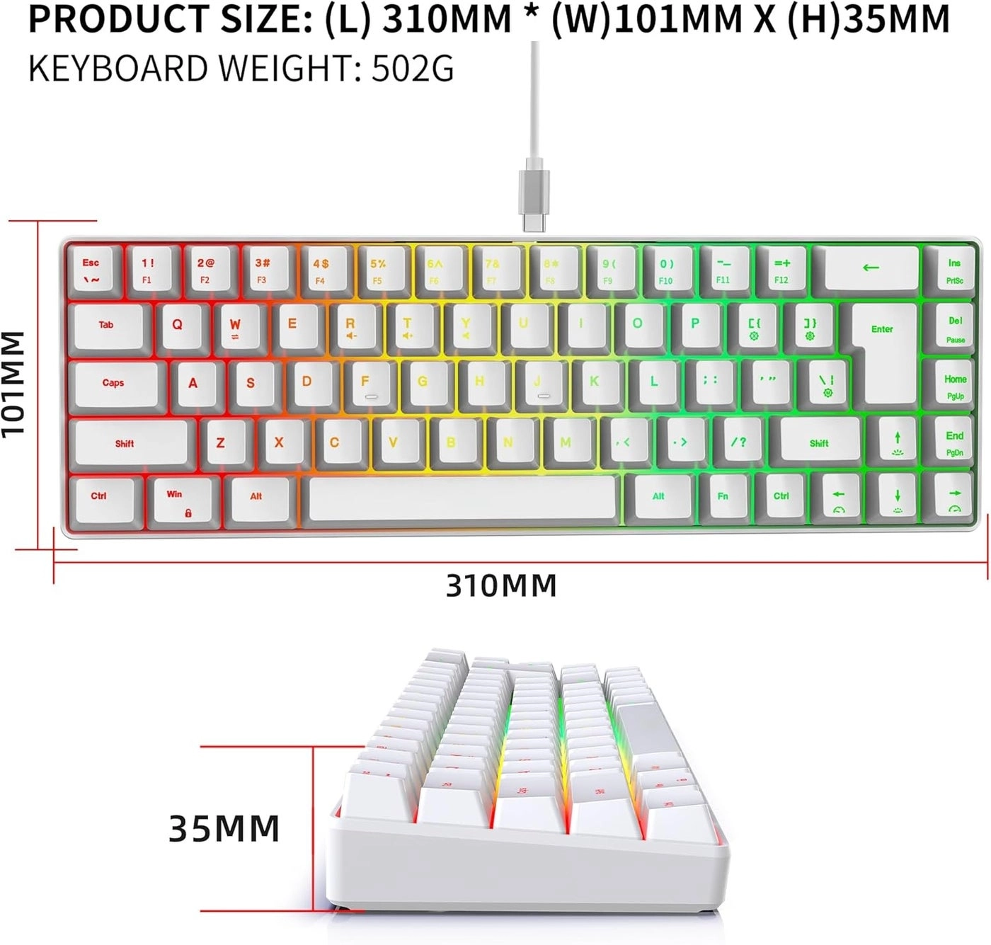60% Wired Gaming Keyboard