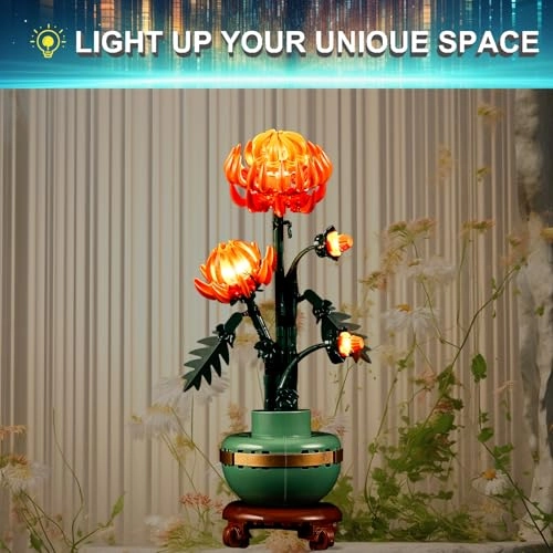 LED Light Kit for Lego 10368 Icons Chrysanthemum Flower Décor Set - Compatible with Lego 10368 USB or Battery Powered
