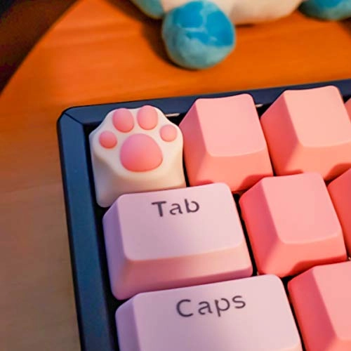 Cat Paw Keycaps - 2 Pack Pink + White