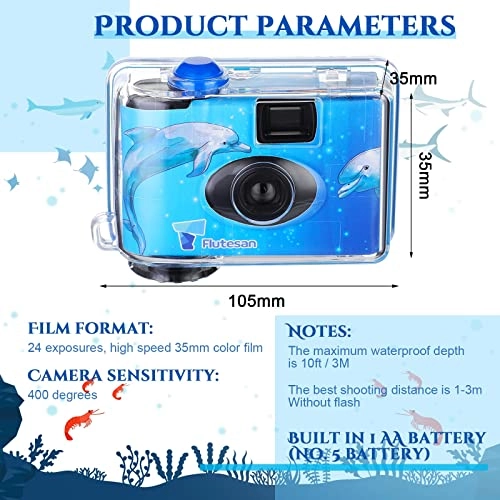 Disposable Camera - 3 Pcs Waterproof 35 mm With Flash