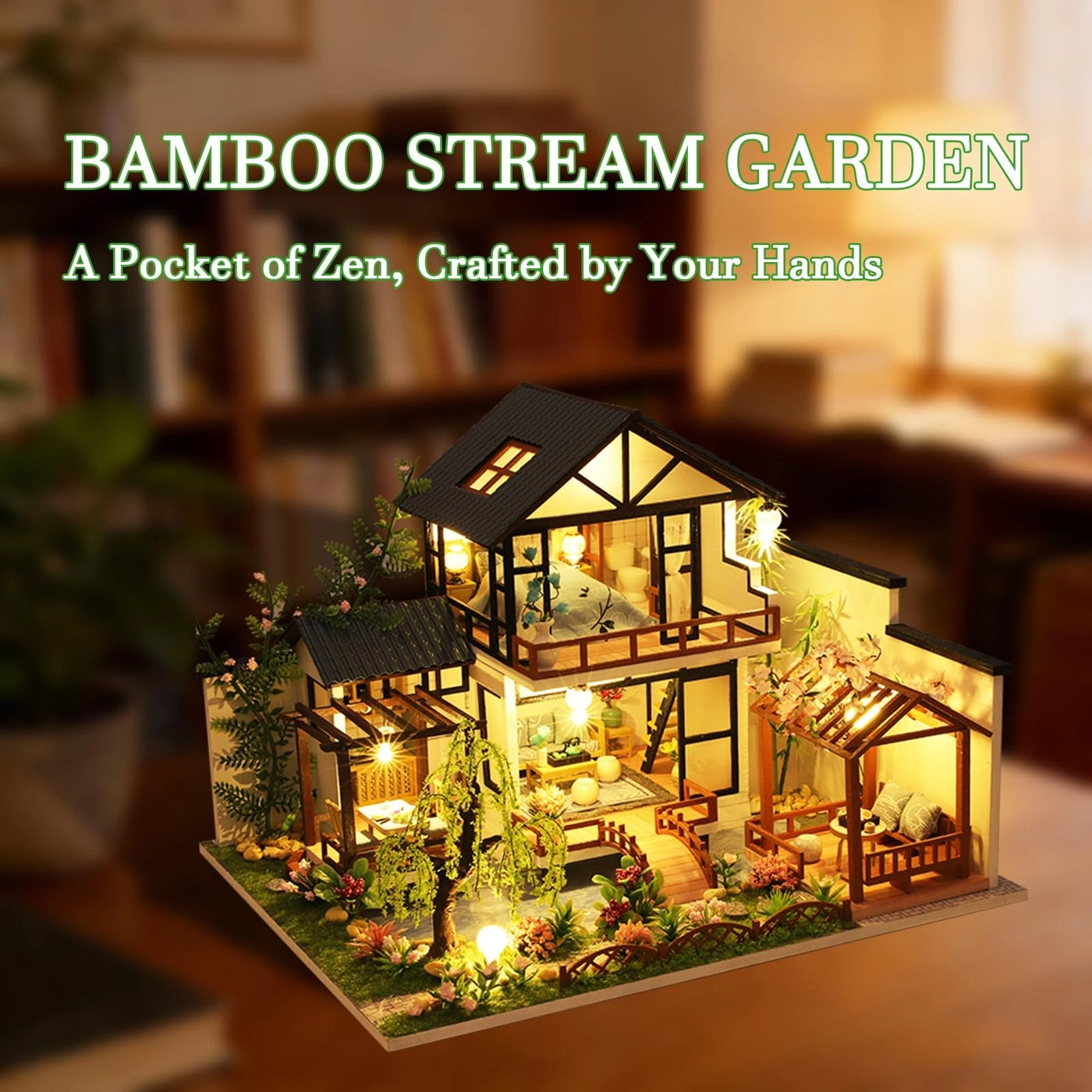 DIY Miniature House Kit - Bamboo Stream Courtyard