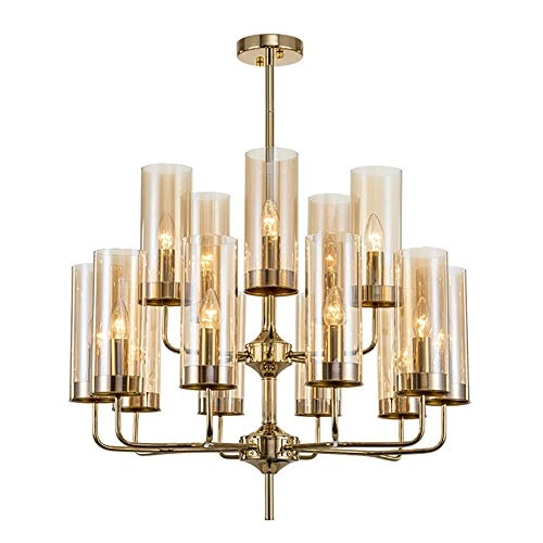 E14 Nordic Post-modern Creative Glass Chandelier - 8 head Soot cover