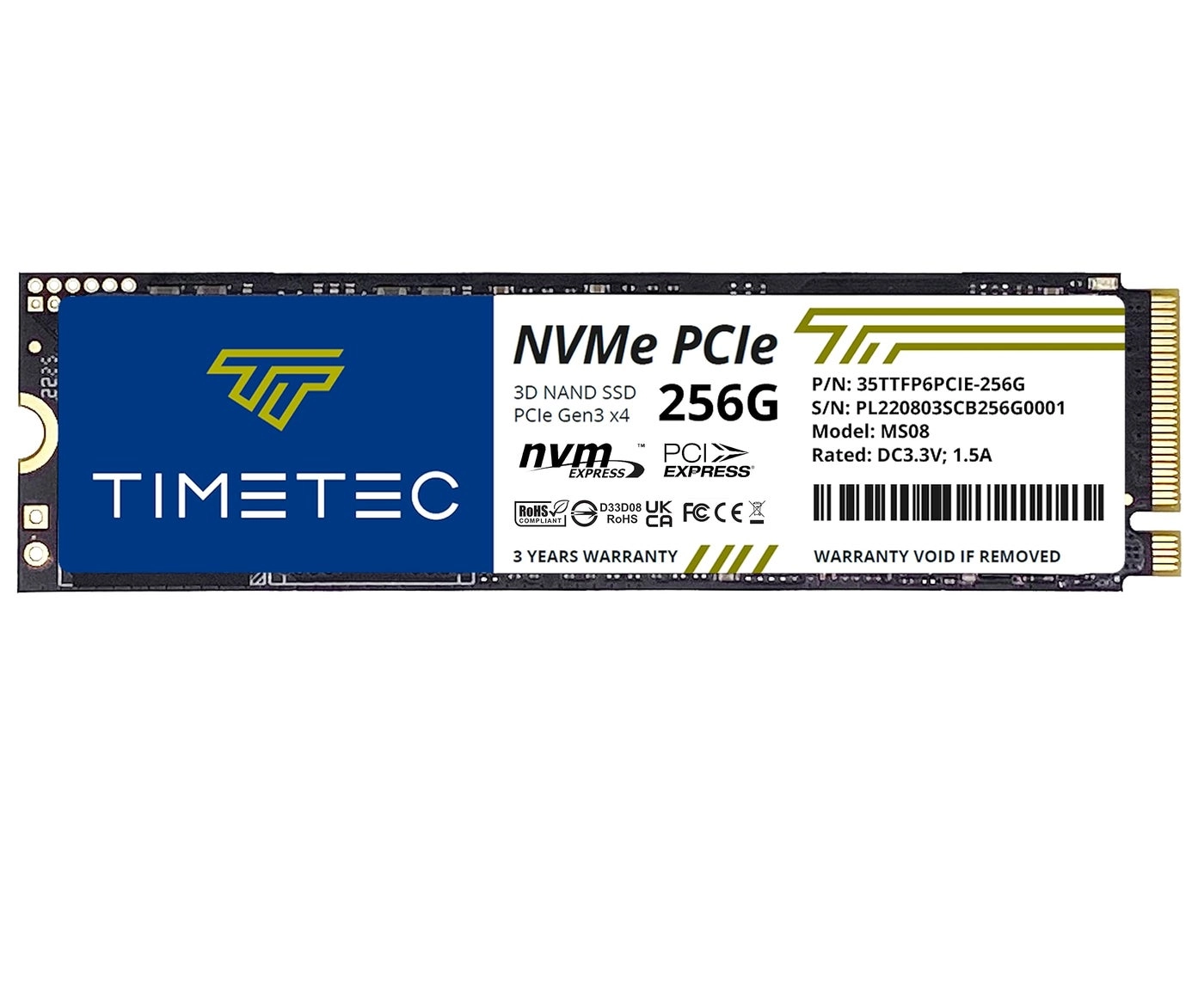 NVMe PCIe Gen3x4 - 256GB M.2 2280