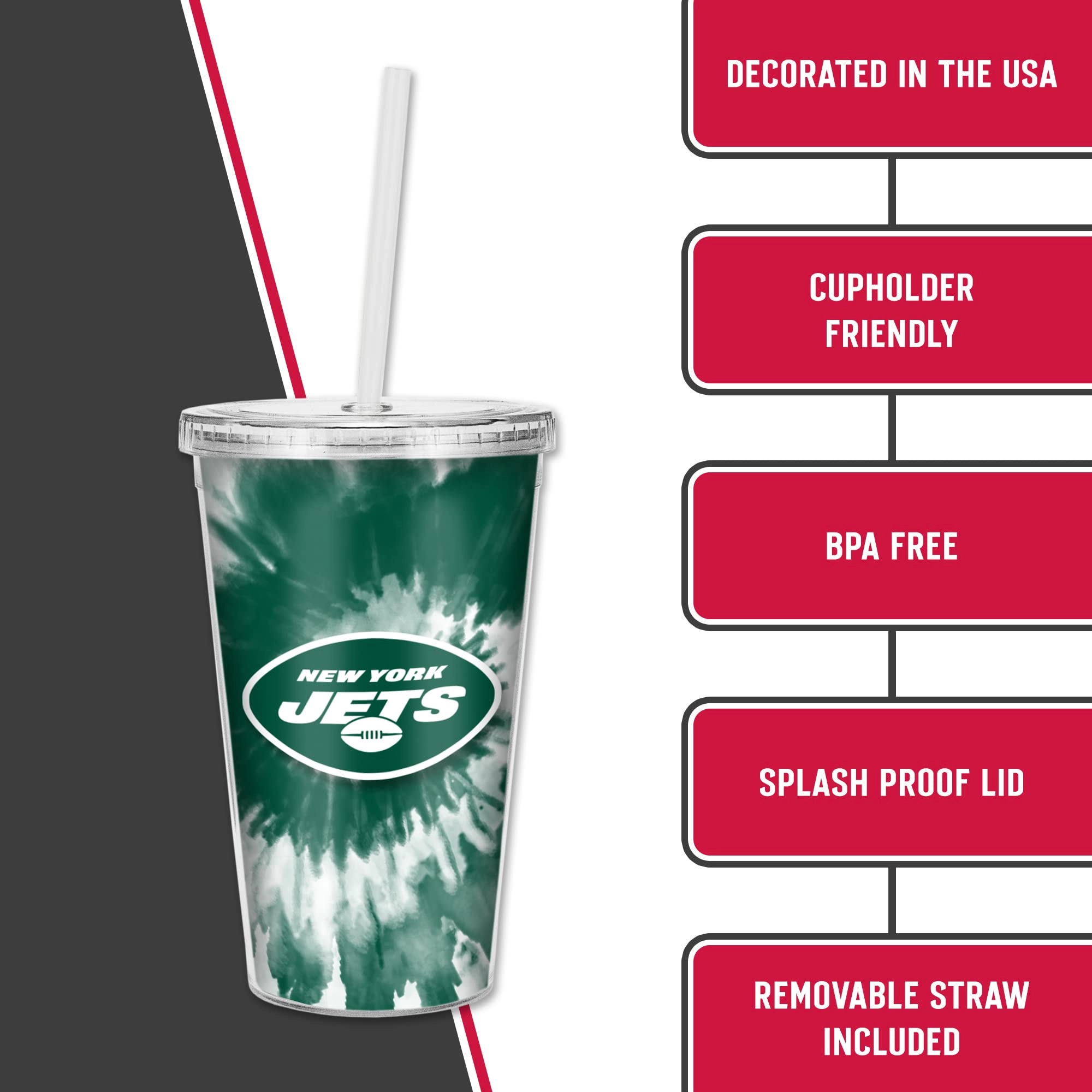 NFL Football Metallic Tie Dye Tumbler - 473ml