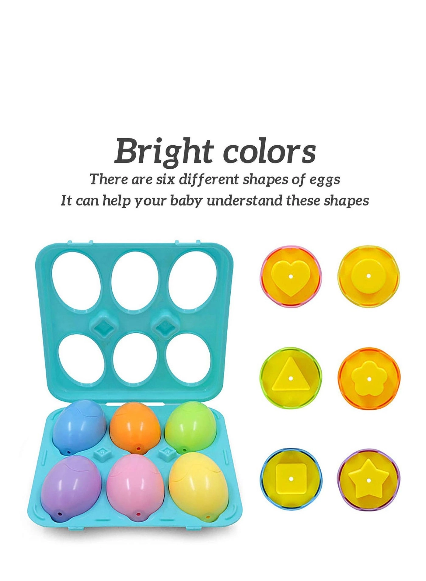 Color Shape Matching Eggs Set - 6 pieces