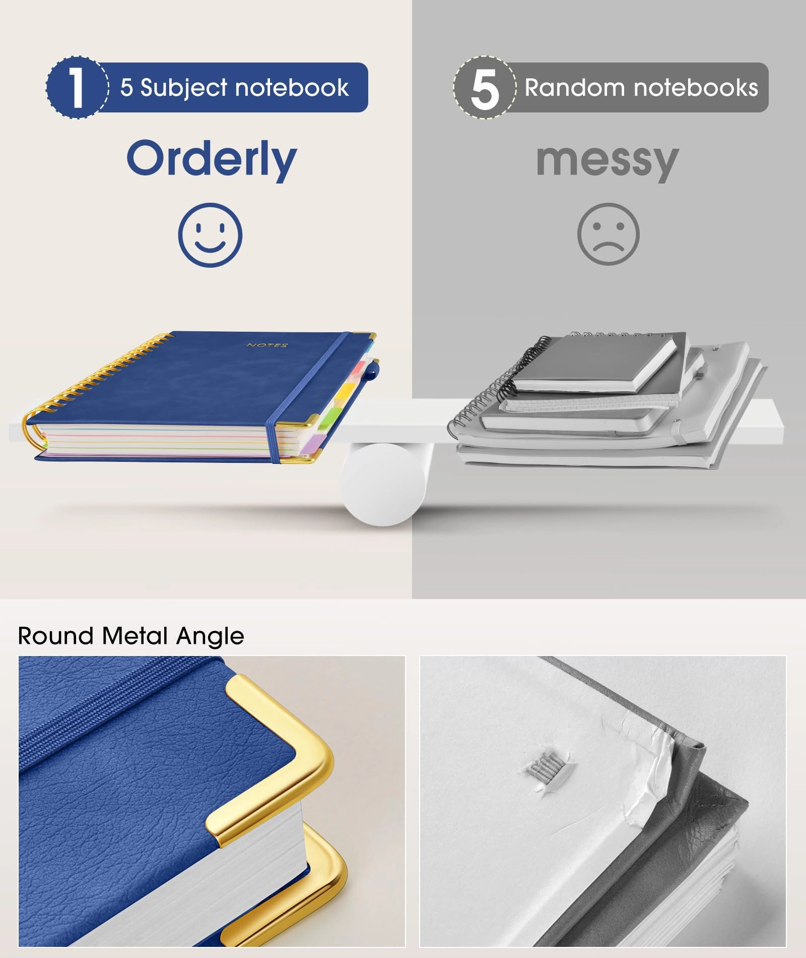 Spiral Notebook Large Hardcover - Lined 150 Sheets