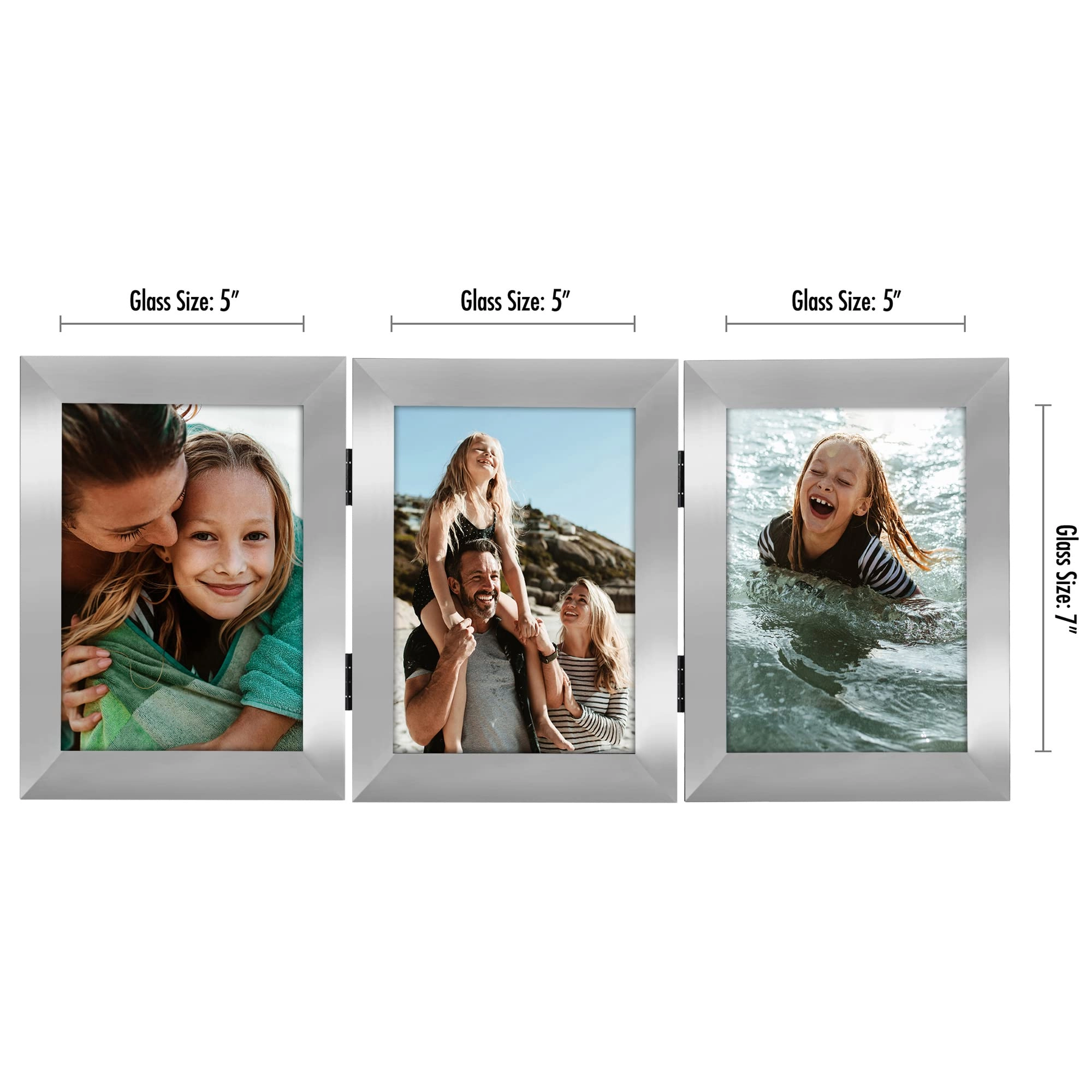 Hinged 3 Picture Frame - 5X7