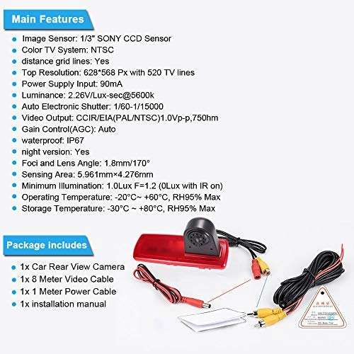 Rückfahrkamera+7''Rückspiegel - Night vision 1280 x 720 pixels