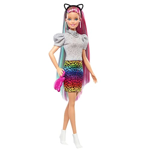 Leopard Rainbow Hair Doll - Color-change Hair 16 Accessories Ages 3+