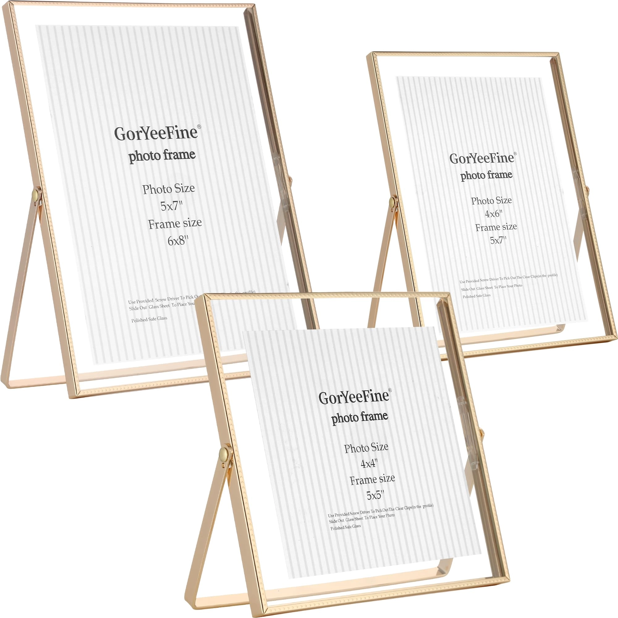 goryeefine Floating Picture Frames - 4x4'' 4x6'' 5x7''
