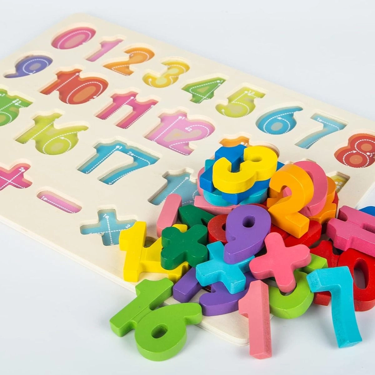 Chunky Alphabet And Number Math Wooden Puzzle Set - 3+